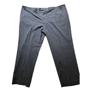 Shaquille O'Neal Size 58W 32L Men's Gray w/Blue and Black Pinstripe Dress Pants
